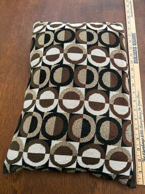 MODERN Geometric Circle Pattern Throw Pillow AND Cover - Brown,Tan, Black, Cream